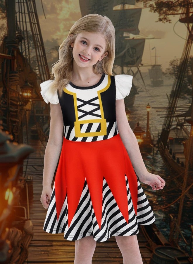Eledobby Girls Pirate Costume Kids Halloween Costumes Pirate Dress Girl Birthday Party Cosplay Outfits 7-8Years - Image 2